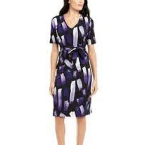 Alfani Printed Tie-Waist Dress